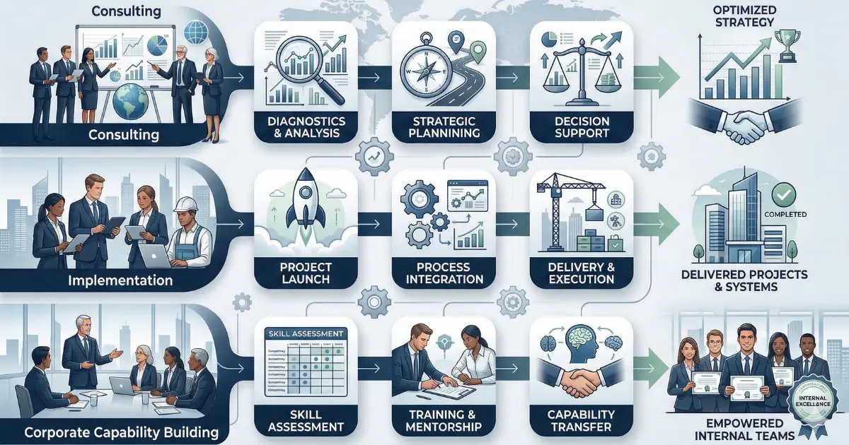 Jalur konsultasi implementasi dan pelatihan korporat Lean Six Sigma